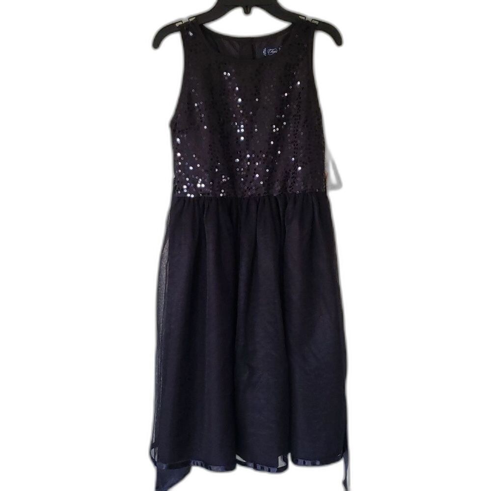 Chaps Girls Black Formal Dress‎ Size 14 Elegant Party Church Wedding New